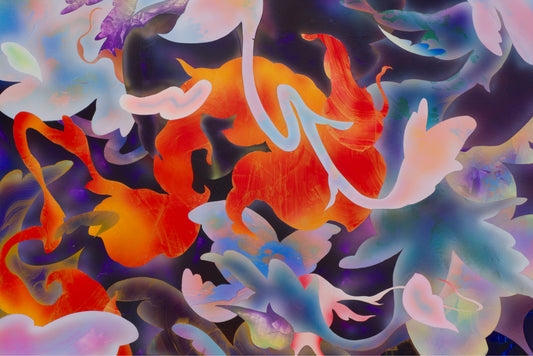 Partial view of Dao Ming Chuang’s painting The Pillars of Cloud and Fire.